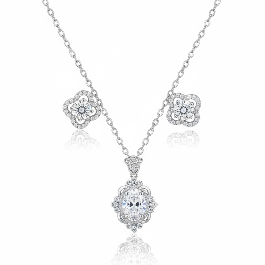Midnight clover set, Silver