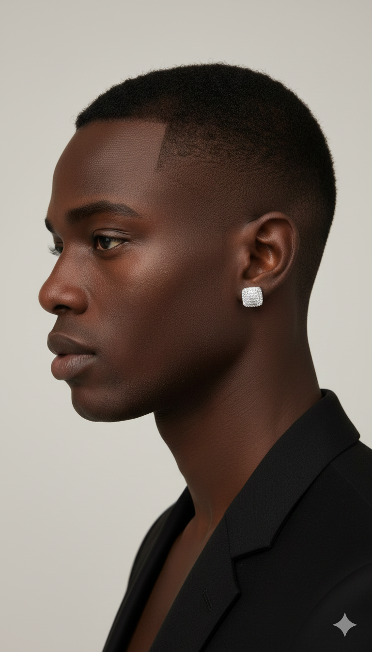 Square shaped design earring