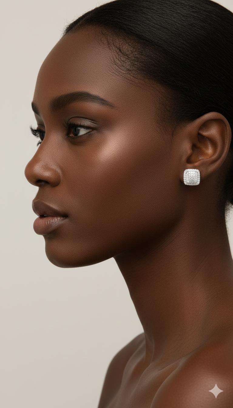 Square shaped design earring