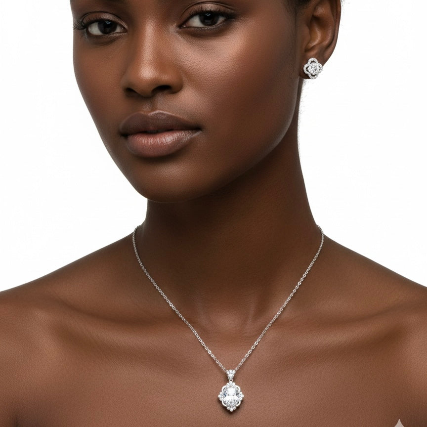 Midnight clover set, Silver