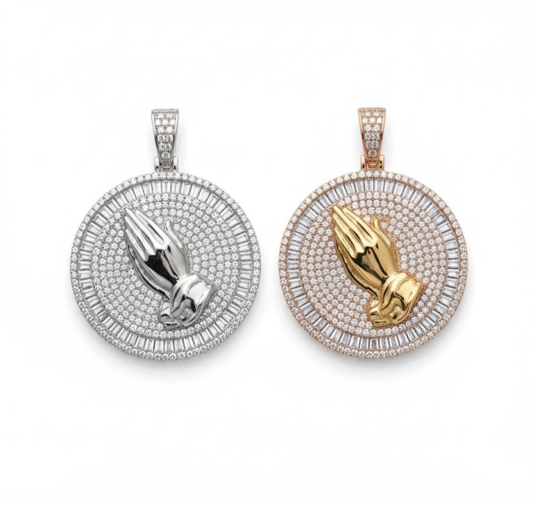 PRAY Pendant with 3mm tennis chain