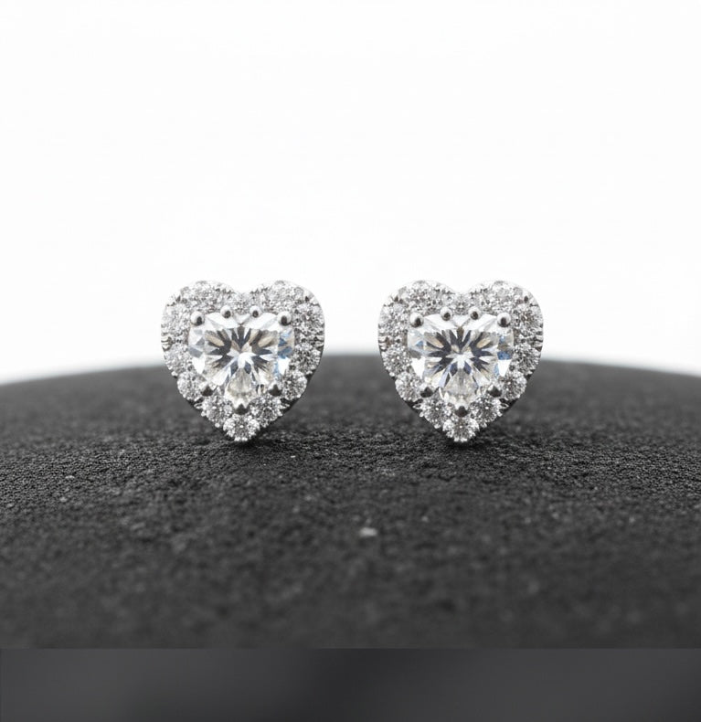 Heart earring, Silver