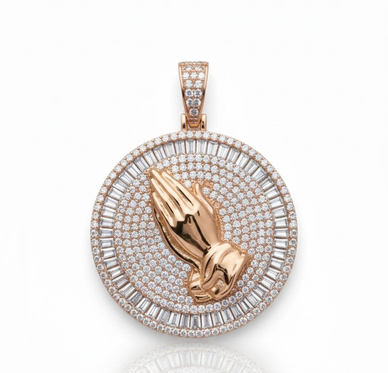 PRAY Pendant with 3mm tennis chain