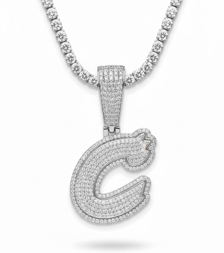 The Lagacy C Pendant with 4mm tennis chain