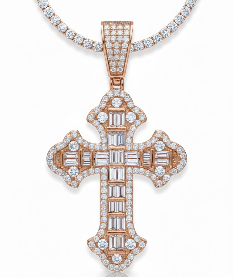 Legacy Cross Pendant with 4mm tennis chain.