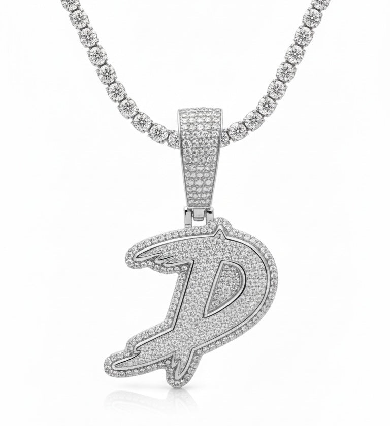 The Lagacy D Pendant with 4mm tennis chain