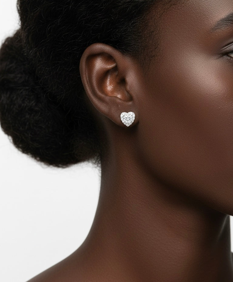 Heart earring, Silver